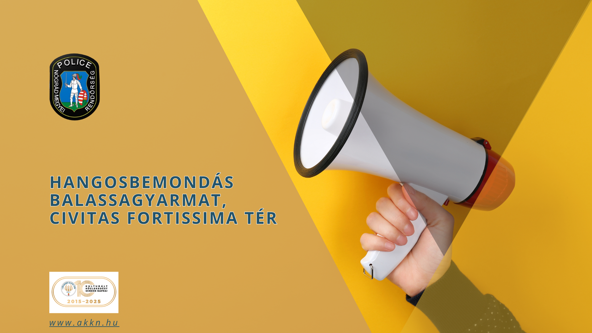 Hangosbemondás – Nógrád Vármegyei Rendőr-főkapitányság Balesetmegelőzési Bizottság