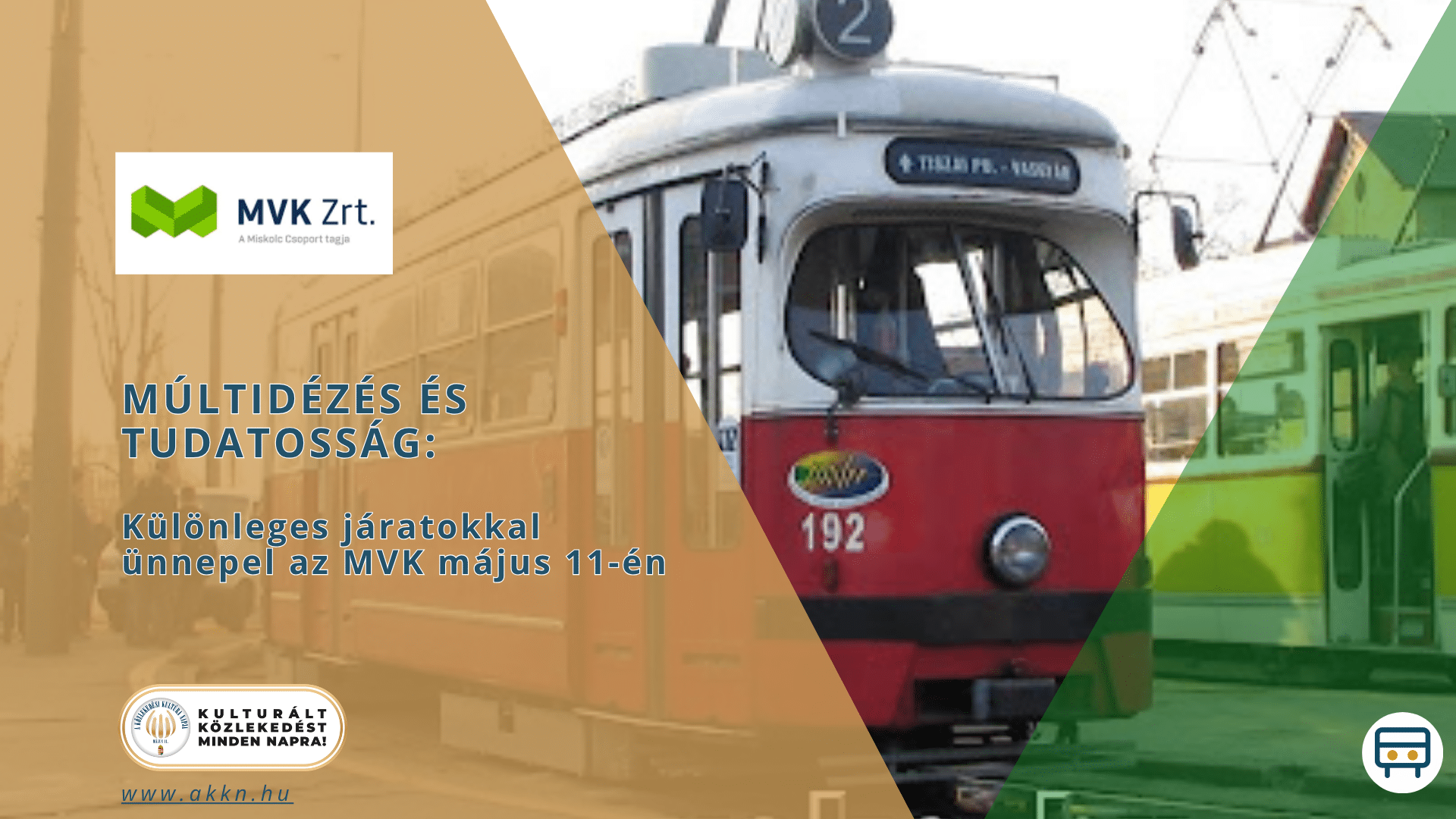 Múltidézés és tudatosság: Különleges járatokkal ünnepel az MVK május 11-én