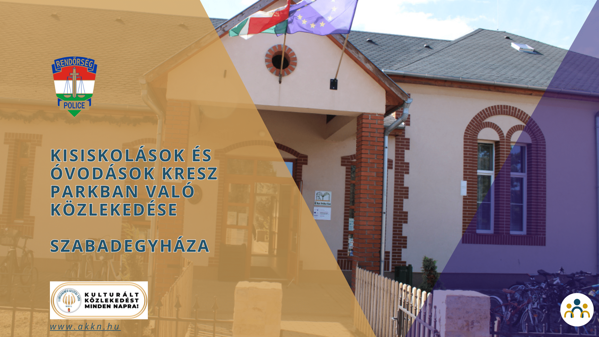 Kisiskolások és óvodások KRESZ parkban való közlekedése, Szabadegyháza